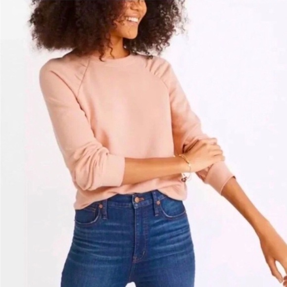 Madewell Tops - Madewell Gathered Puff-Sleeve Sweatshirt Blush Pink Size Medium